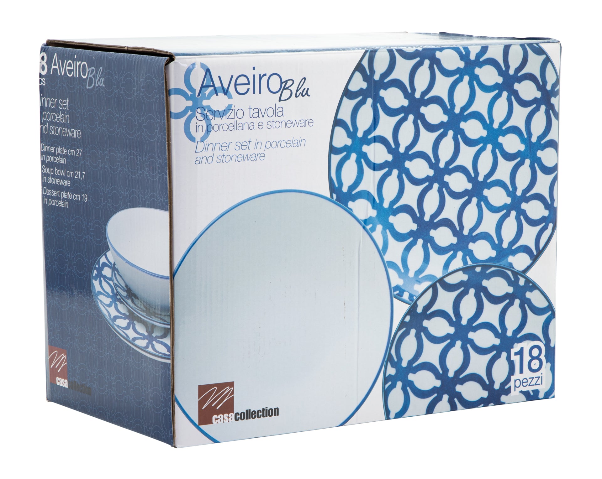 SET PIATTI 18 AVEIRO BLU