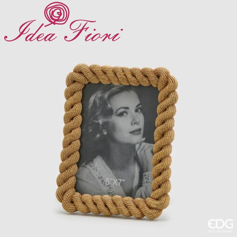 PORTA FOTO CORDA POLI 21X17 ORO