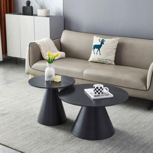 SET TAVOLINI EFFETTO MARMO NERO