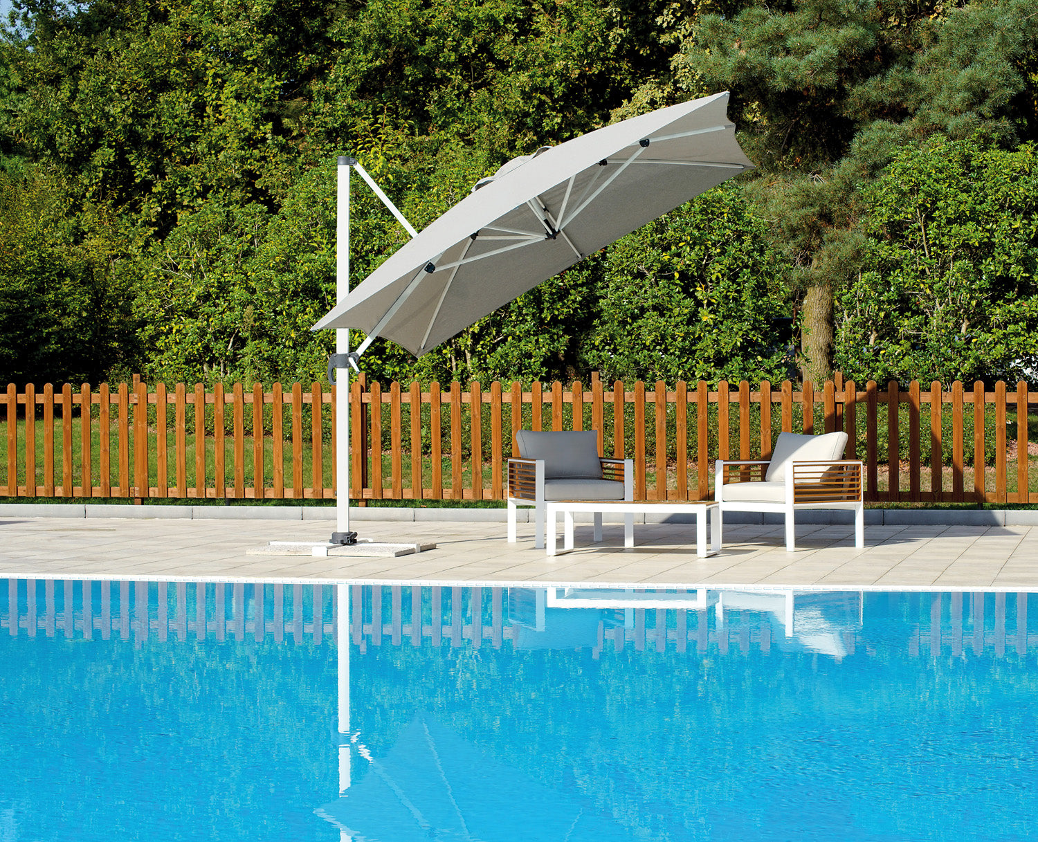 OMBRELLONE CALIFORNIA FUSTO BIANCO TELO BIANCO 3X4