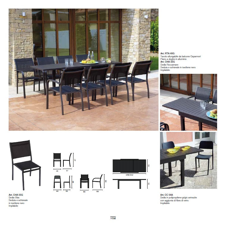 SEDIA ROCCAMARE ALU ANTRACITE