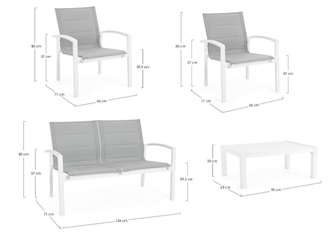 SALOTTO LAIKEN BIANCO 4 PZ