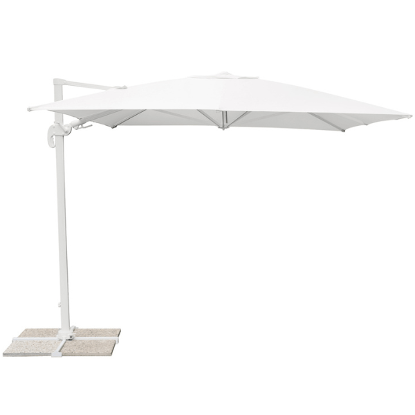 OMBRELLONE CALIFORNIA FUSTO BIANCO TELO BIANCO 3X3