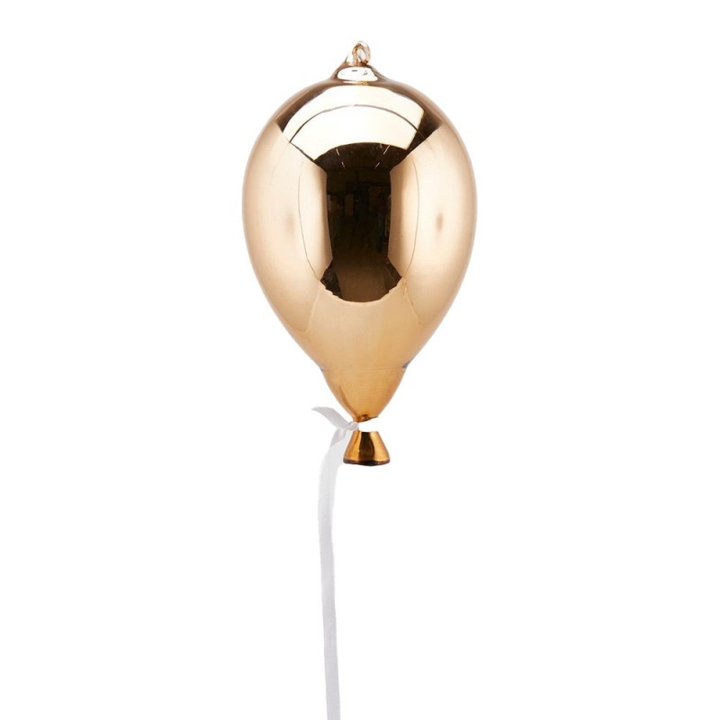 DECORO PALLONCINO VETRO H 19 ORO SCURO