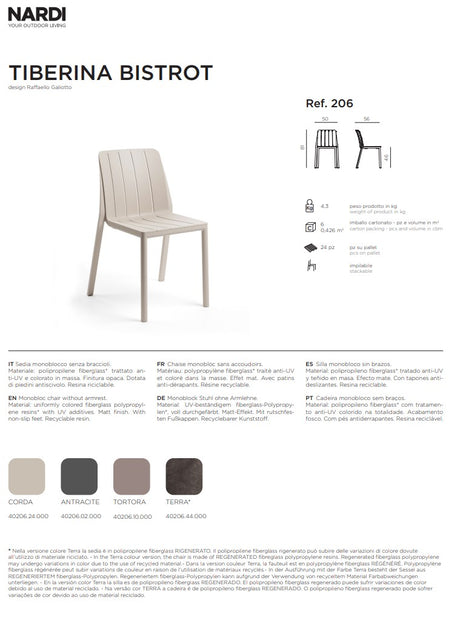 SEDIA TIBERINA BISTROT ANTRACITE