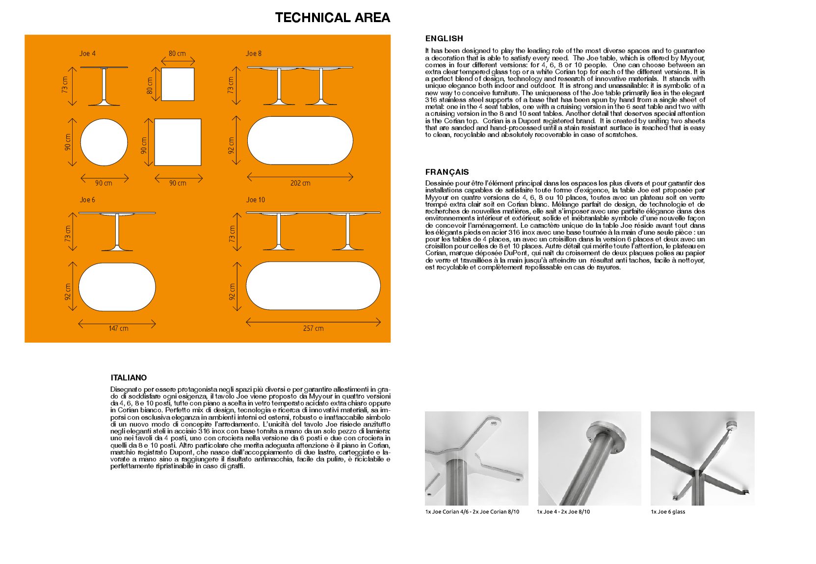 PIANO TAVOLO JOE8 IN CORIAN