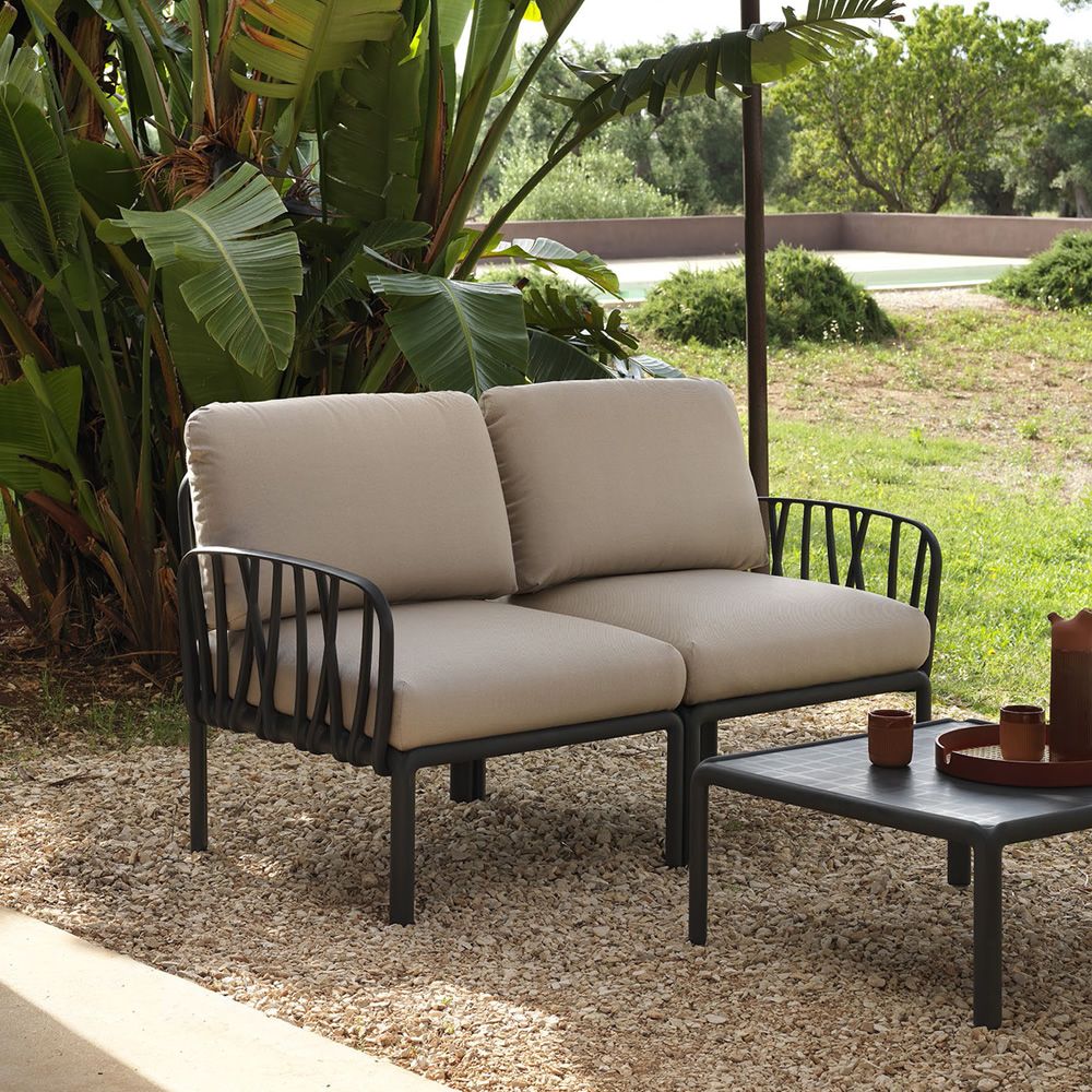 KOMODO POLTRONA STRUTTURA ANTRACITE CUSCINO TELA