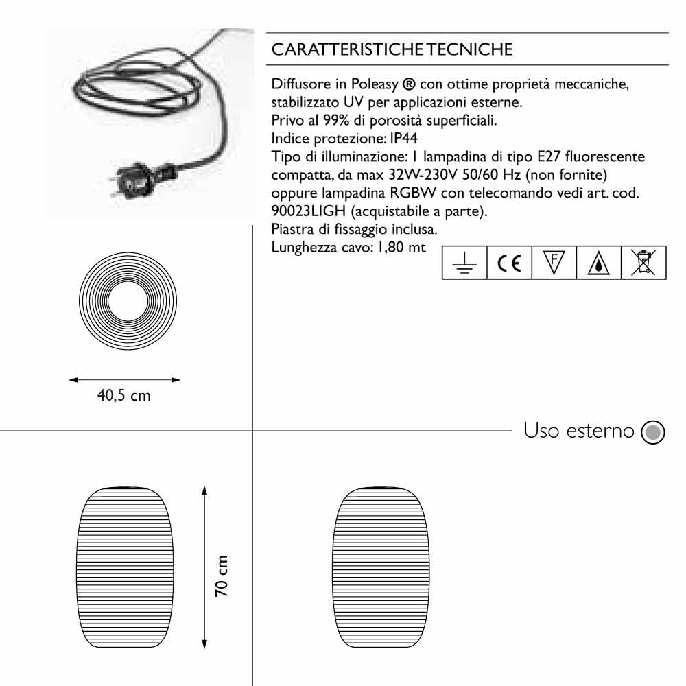 PANDORA M LAMPADA BIANCA PER ESTERNO