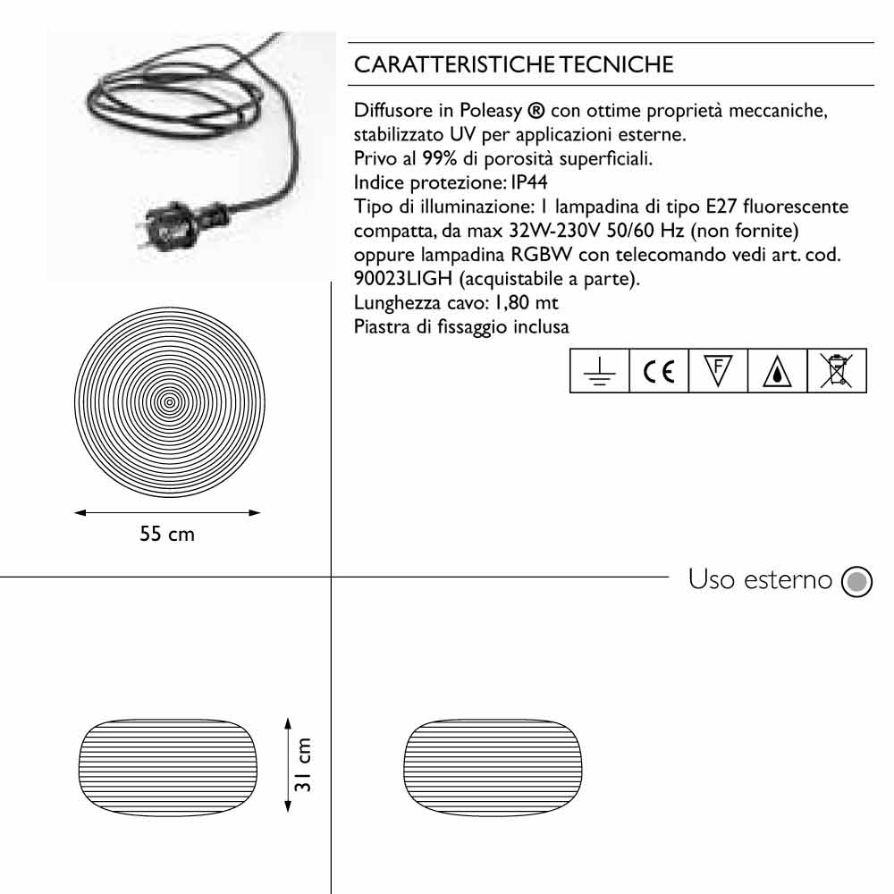 PANDORA S LAMPADA BIANCA PER ESTERNO