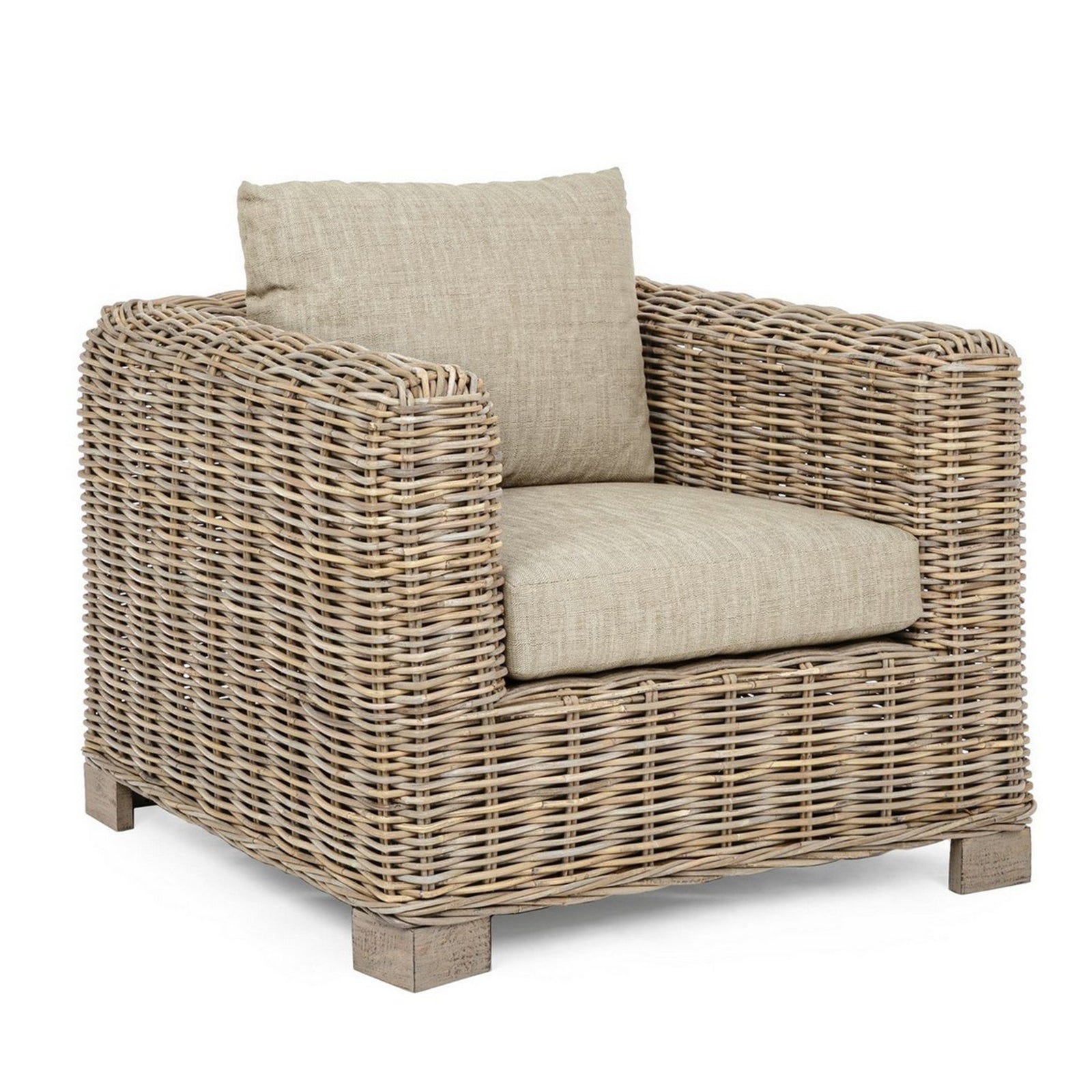 POLTRONA FORTALEZA IN LEGNO DI MANGO E RATTAN