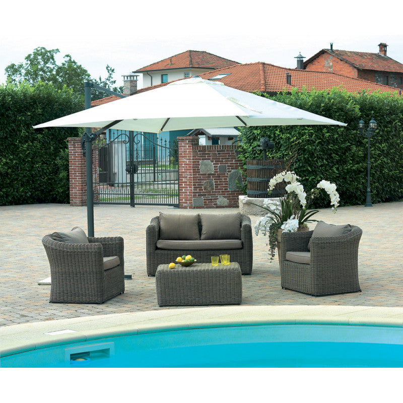 OMBRELLONE CALIFORNIA FUSTO ANTRACITE TELO ECRU' 3X4