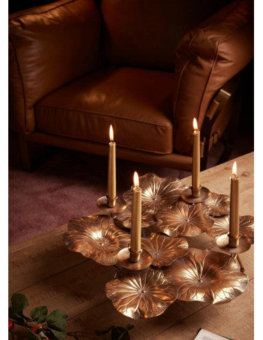 PORTACANDELE FOGLIE NINFEA H12X52X45