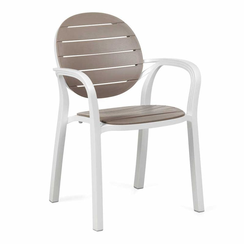 PALMA BIANCO/TORTORA SEDIA CON BRACCIOLI