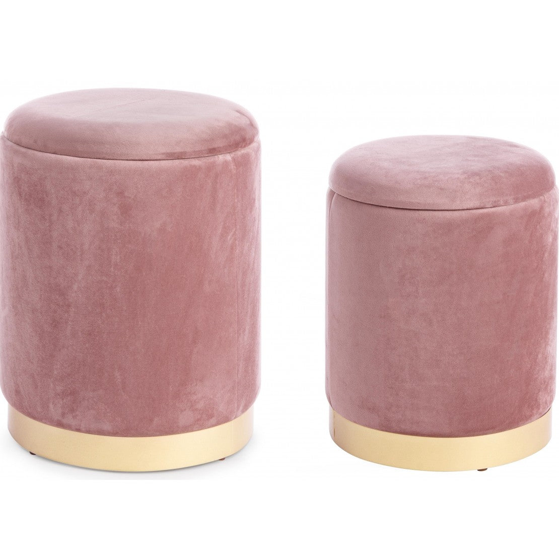 POUF POLINA ROSA ANTICO SET 2